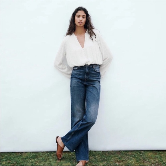 Zara Cream Textured Blouse - Picture 6 of 10